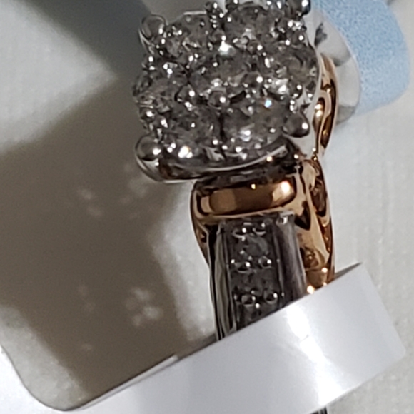 Hallmark Sterling & 10k Rose Gold Diamond Engagement Ring. SZ 7 ❤️ - Picture 8 of 13